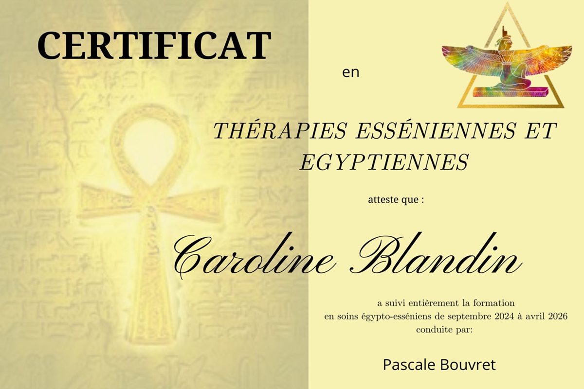 Certificat de formation en soins égypto-esséniens sur 20 mois